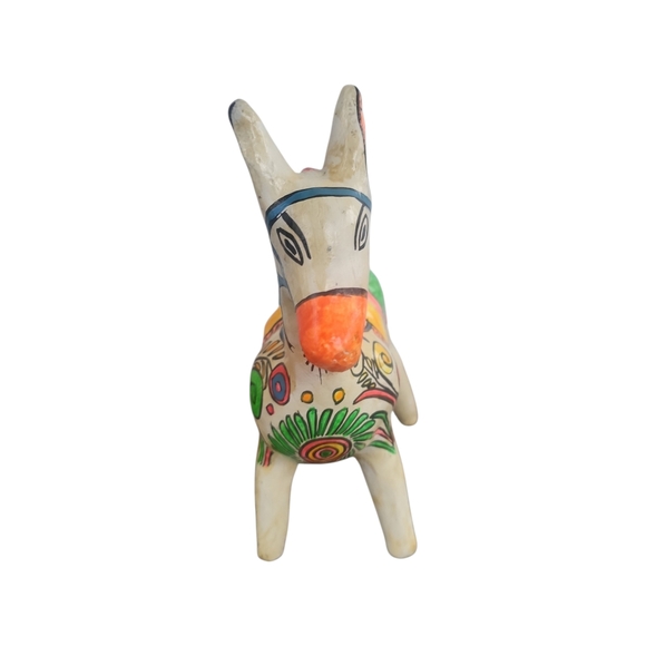 Vintage Mexican Tonola Handpainted Donkey Pottery Folk Art - Picture 4 of 8